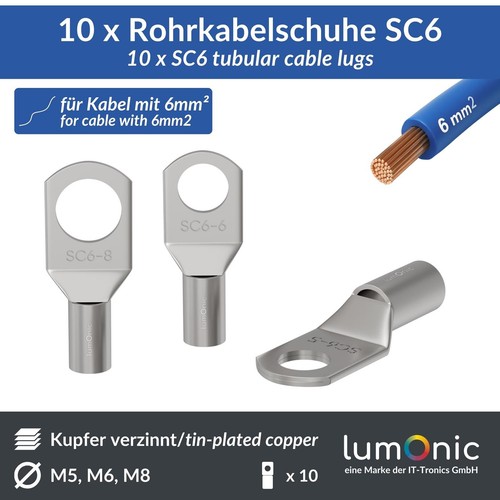 10x rohrkabelschuh blank 6mm - 10x,