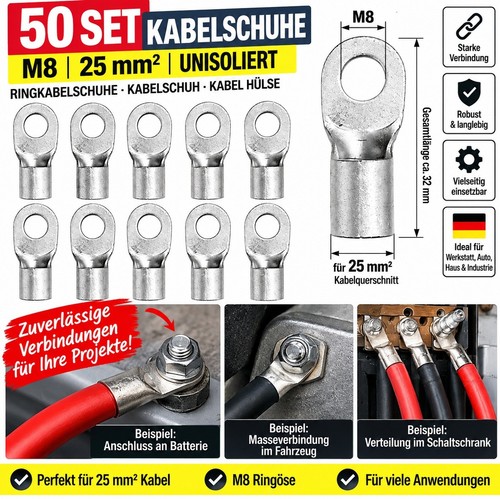 Set kabelschuhe m8 - 50,
