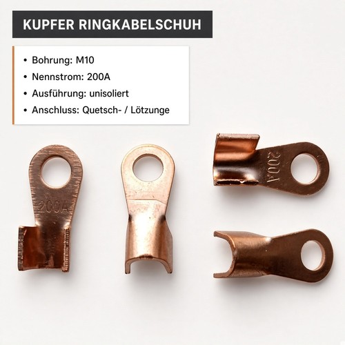 Kupfer ringkabelschuh m10 - ringkabelschuh,